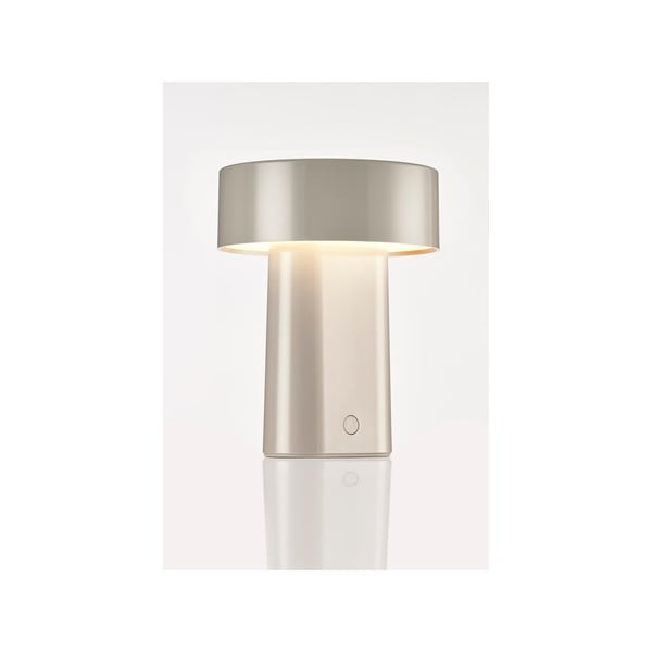 Sivobéžová plastová LED stolová lampa (výška 18 cm) Oblong – Zone-image-3