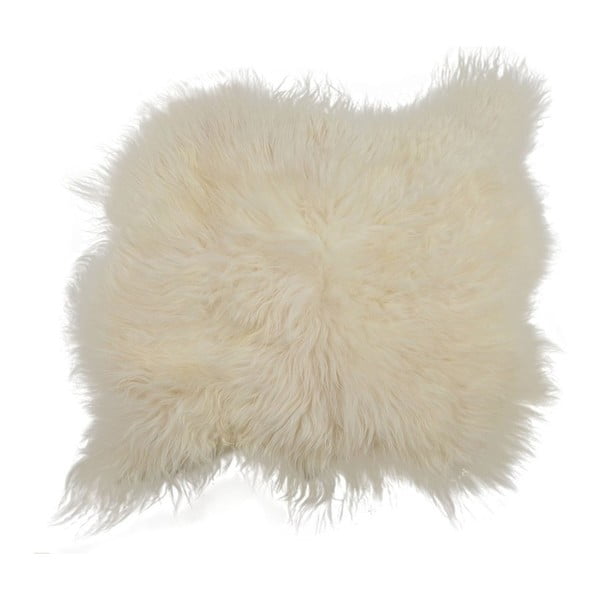 Biely kožušinový koberec s dlhým vlasom Arctic Fur Busta, 100 × 90 cm