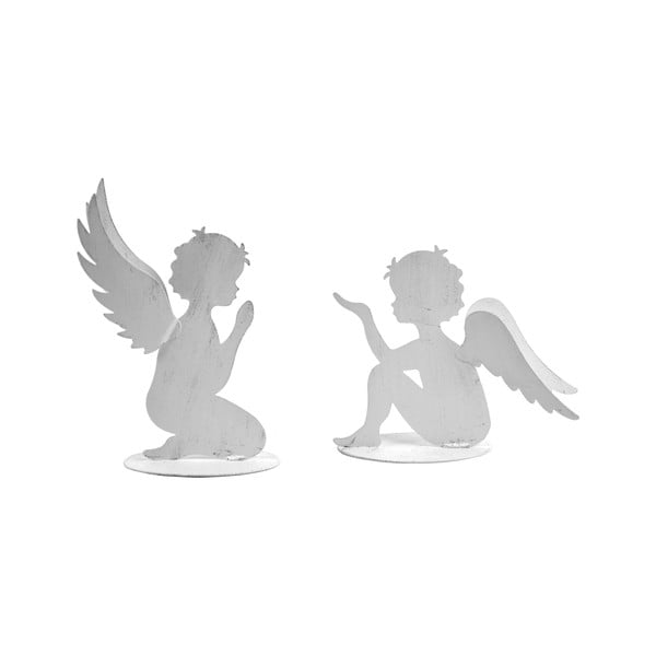 Sada 2 dekoratívnych anjelov z kovu Ego dekor Angels, výška 16,5 cm
