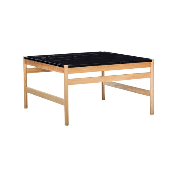 Mramorový konferenčný stolík v čierno-prírodnej farbe 80x80 cm Raw – Hübsch