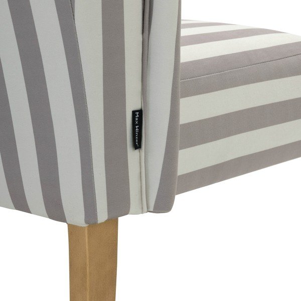 Sivo-biela polstrovaná lavica Max Winzer Hendrick-image-1