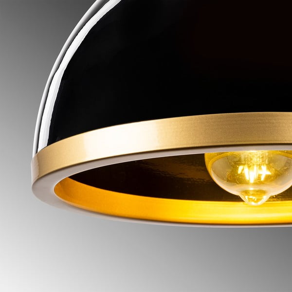Závesné svietidlo v čiernej a zlatej farbe s kovovým tienidlom ø 30 cm Ferenci – Opviq lights-image-2