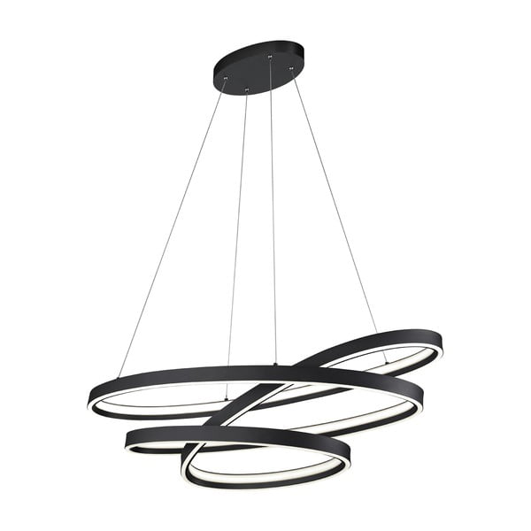 Čierne LED závesné svietidlo s hlasovým ovládaním/s ovládaním pomocou mobilnej aplikácie s kovovým tienidlom Ciola – CINQUE-image-3