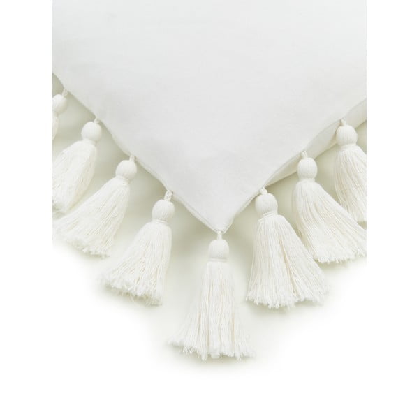 Biela bavlnená dekoratívna obliečka na vankúš Westwing Collection Shylo, 40 x 40 cm-image-1