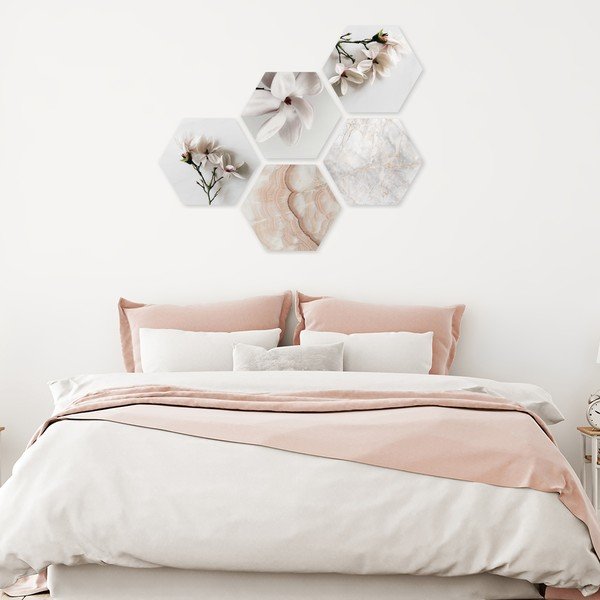 Obrazy v súprave 5 ks 33.2x29.5 cm Heksagon-image-1