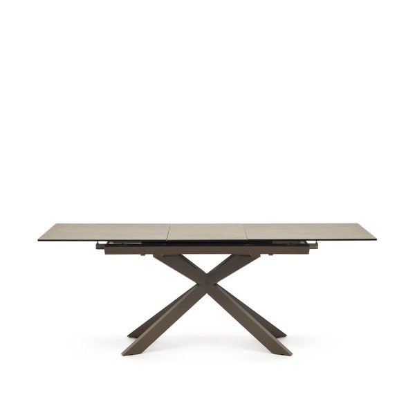 Hnedý rozkladací jedálenský stôl s keramickou doskou 90x160 cm Atminda – Kave Home-image-3