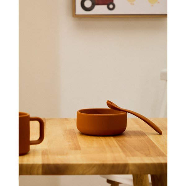 Svetlomodré/oranžové plastové/zo silikónu detské lyžičky v súprave 2 ks Lili – Kave Home-image-2