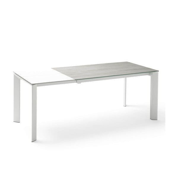 Sivo-biely rozkladací jedálenský stôl sømcasa Tamara Blaze, dĺžka 160/240 cm