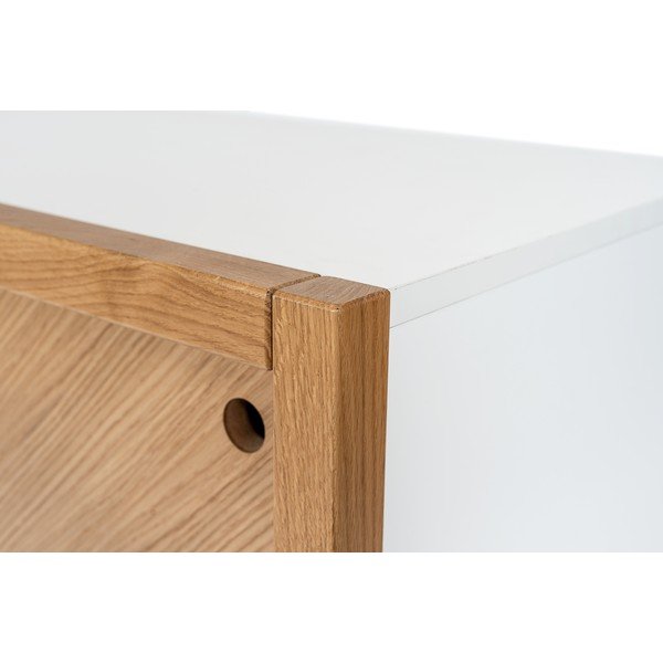 Hnedo-biela komoda z dubového dreva Woodman Cubis-image-1