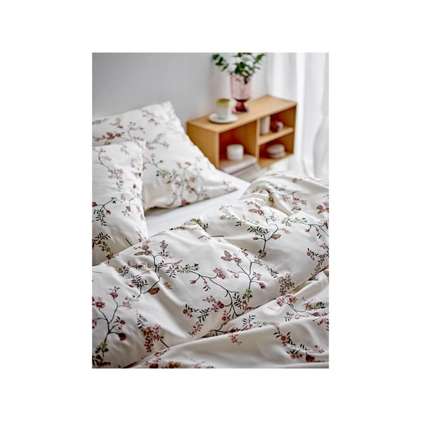 Béžové obliečky na jednolôžko z bavlneného saténu 140x200 cm Grace – Södahl-image-1