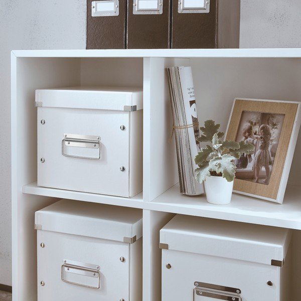 Biely kartónový úložný box s vekom 26x26x24 cm Click&Store – Leitz-image-1