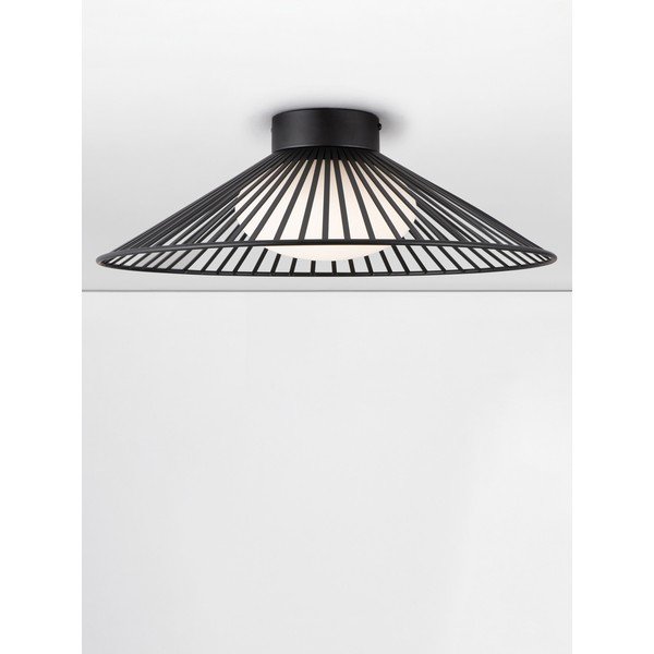 Matne čierne kovové LED stropné svietidlo so skleneným tienidlom Brume – Nova Luce-image-3