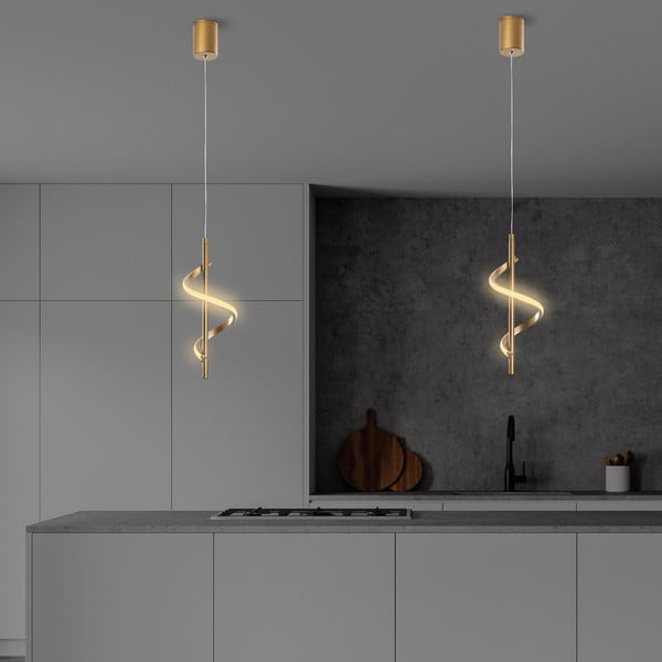 LED závesné svietidlo v zlatej farbe ø 16 cm Likma – Opviq lights-image-3