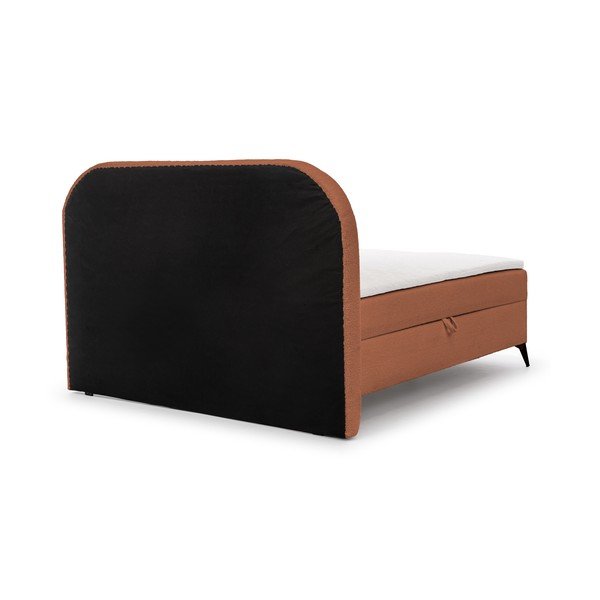 Oranžová boxspring posteľ s úložným priestorom 180x200 cm Ornes – Ropez-image-4