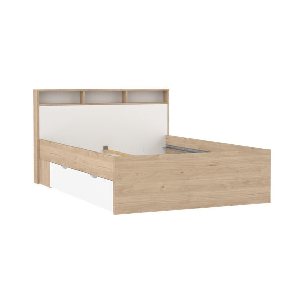 Dvojlôžková posteľ v dekore duba s úložným priestorom bez roštu 140x200 cm v prírodnej farbe Ikast – Tvilum-image-2