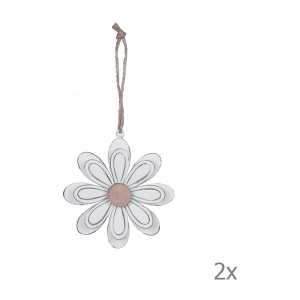 Súprava 2 kovových závesných dekorácií v tvare kvetiny Ego Dekor, ø 9,5 cm