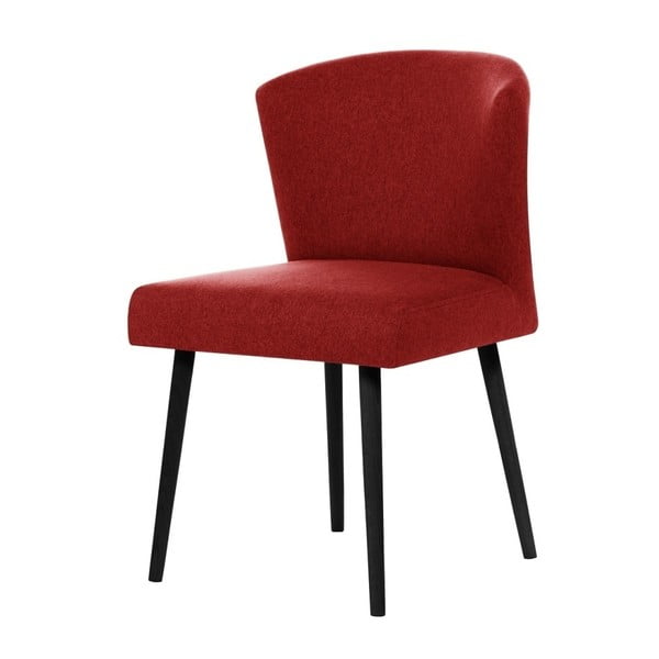 Červená jedálenská stolička s čiernymi nohami Rodier Richter