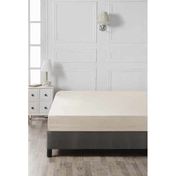 Svetlobéžová napínacia bavlnená plachta 160x200 cm - Mijolnir-image-2