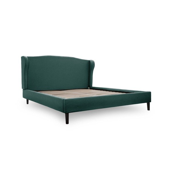 Petrolejovozelená posteľ s čiernymi nohami Vivonita Windsor, 160 × 200 cm-image-4