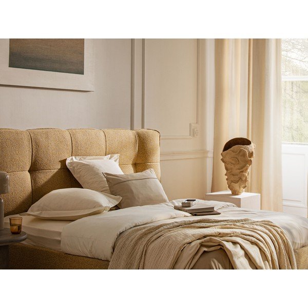 Tmavozelená čalúnená dvojlôžková posteľ s úložným priestorom s roštom 200x200 cm Eric – Micadoni -image-1