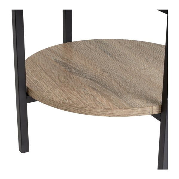 Regál v čierno-prírodnej farbe v dekore duba 40x110 cm – Casa Selección-image-1