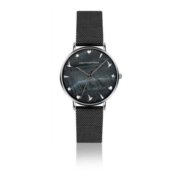 Dámske hodinky s antikoro čiernym remienkom Emily Westwood Rugnara