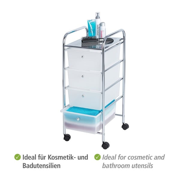 Pojazdný kúpeľňový regál so 4 zásuvkami Wenko Messina-image-2