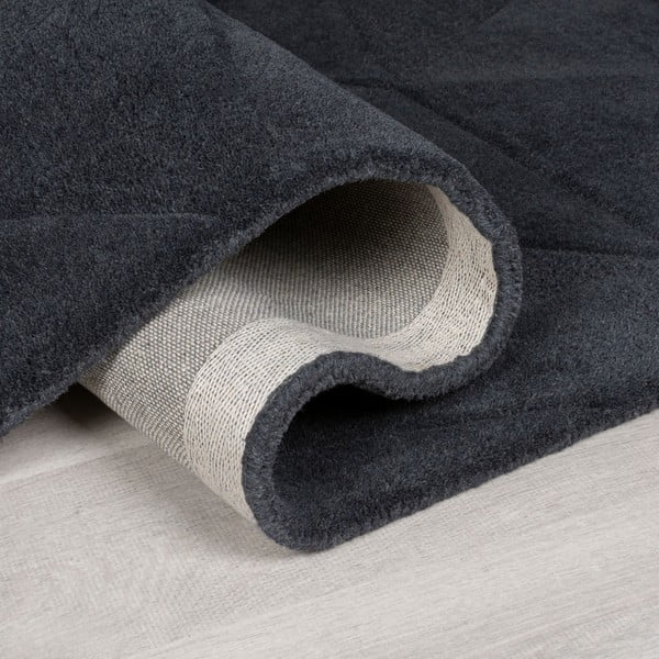 Antracitový ručne tkaný vlnený okrúhly koberec ø 160 cm Shard Charcoal – Flair Rugs-image-2