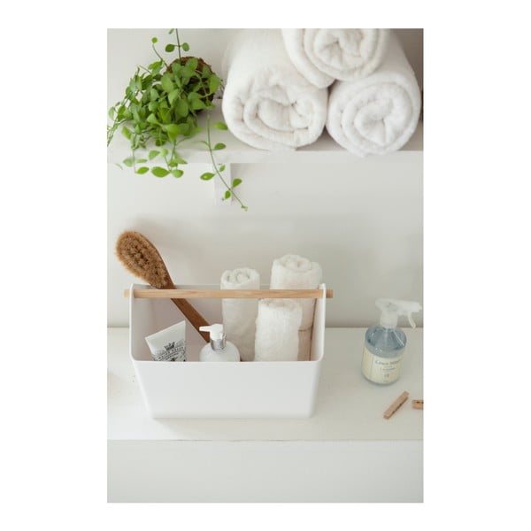 Biely/v prírodnej farbe plastový úložný box 21x37x24 cm Favori – YAMAZAKI-image-1