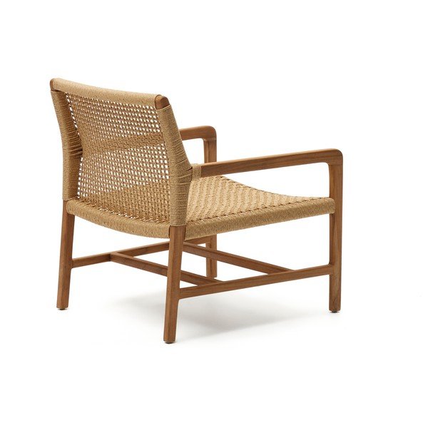 Drevené záhradné kreslo v prírodnej farbe Sabolla - Kave Home-image-3