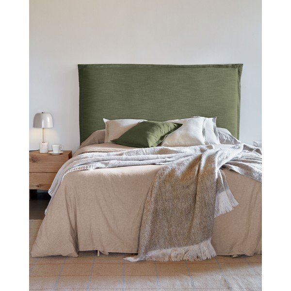 Zelené čalúnené čelo postele 166x106 cm Tanit – Kave Home-image-1
