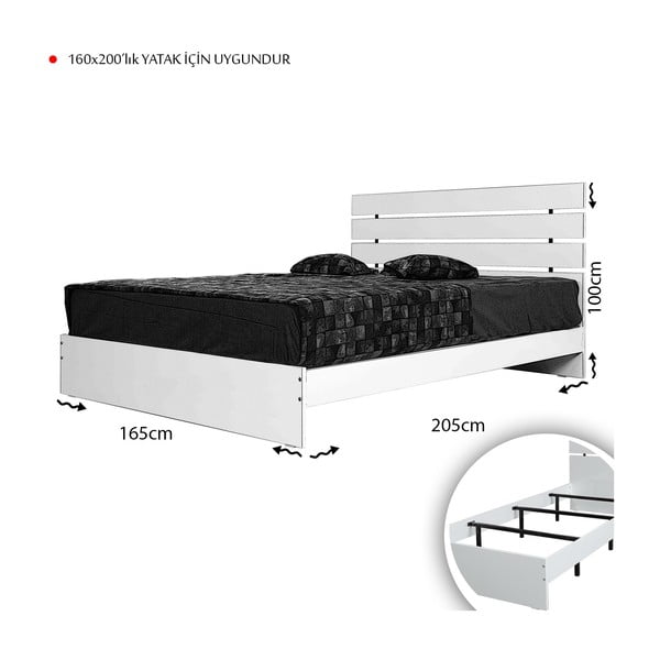 Dvojlôžková posteľ v prírodnej farbe 160x200 cm Fuga – Kalune Design-image-4