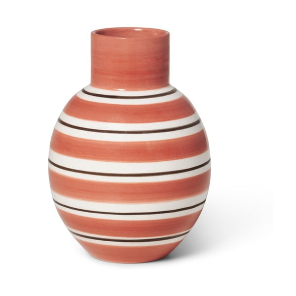Ružovo-biela keramická váza Kähler Design Nuovo, výška 14,5 cm