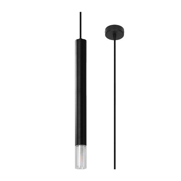 Čierne kovové závesné svietidlo ø 8 cm Vittoria – Sollux