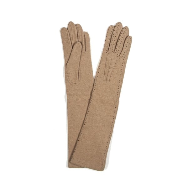Hnedé dlhé rukavice Silk and Cashmere Palette