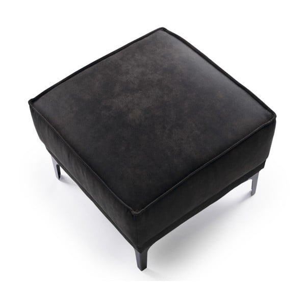 Antracitový taburet z imitácie kože Copenhagen – Scandic-image-3