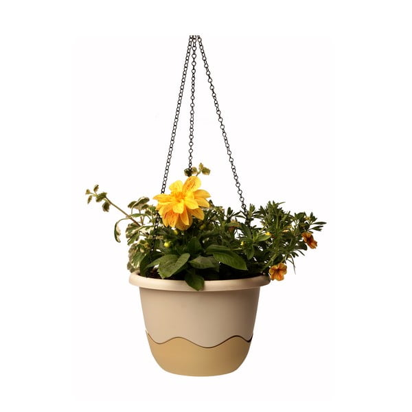 Biely samozavlažovací kvetináč vhodný k zaveseniu Plastia Mareta 25-image-3