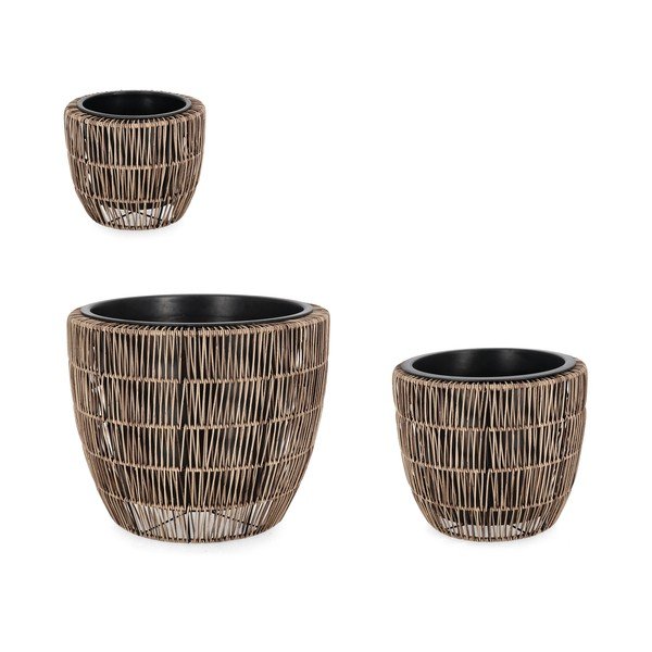 Plastové/z umelého ratanu kvetináče v súprave 3 ks ø 44 cm Ayun – Bizzotto-image-1