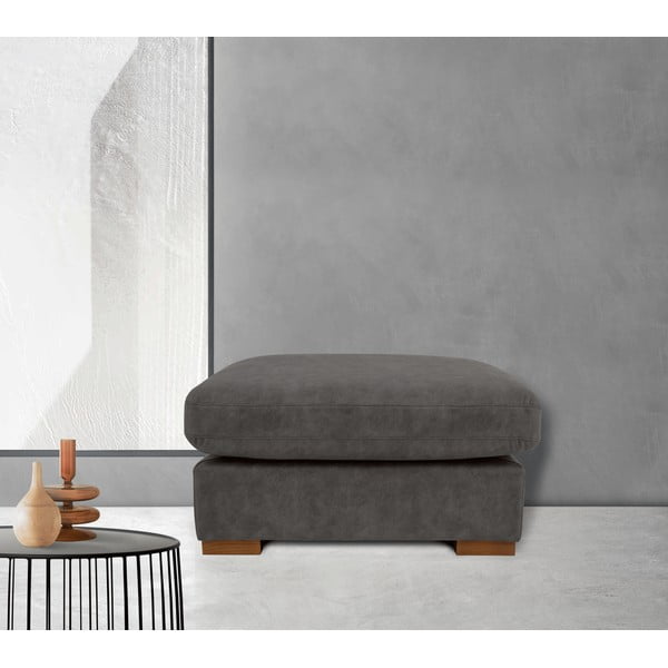 Antracitová podnožka z imitácie kože Hamburg – Scandic-image-1