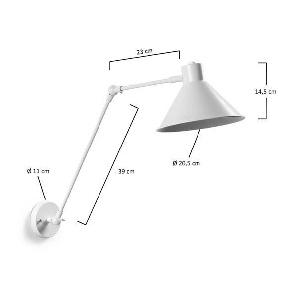 Biele nástenné svietidlo Dione – Kave Home-image-3