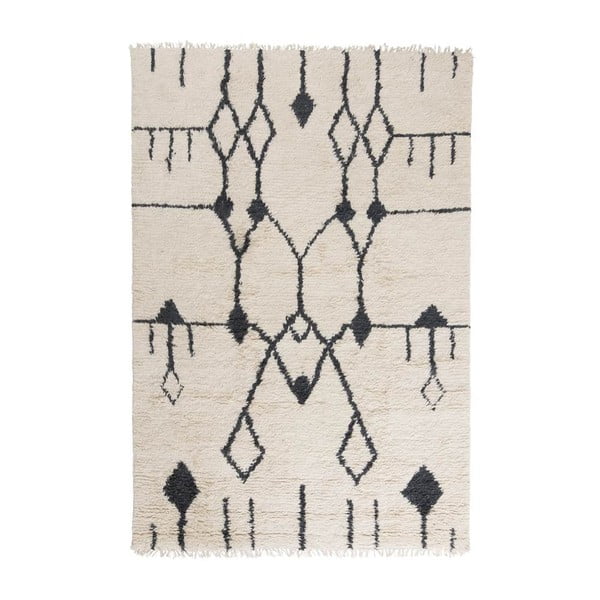 Vlnený koberec Aragon, 140x200 cm, biely