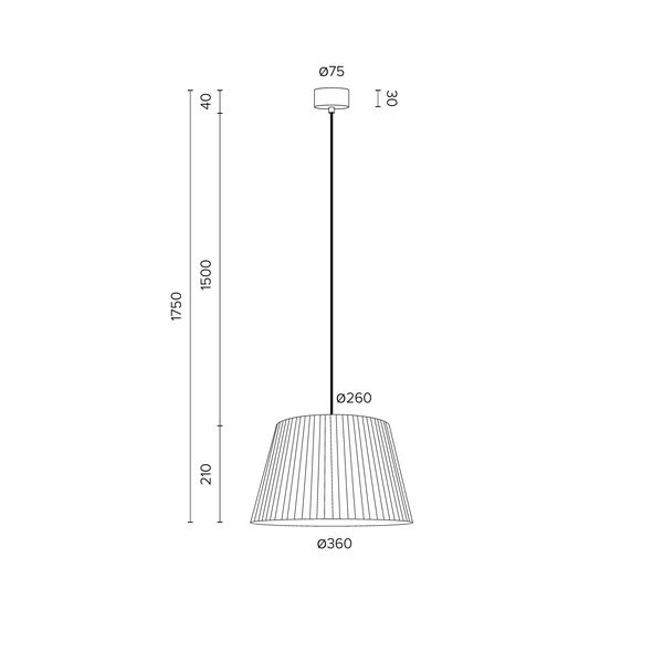 Béžové závesné svietidlo s čiernym káblom Sotto Luce Kami, ∅ 36 cm-image-3