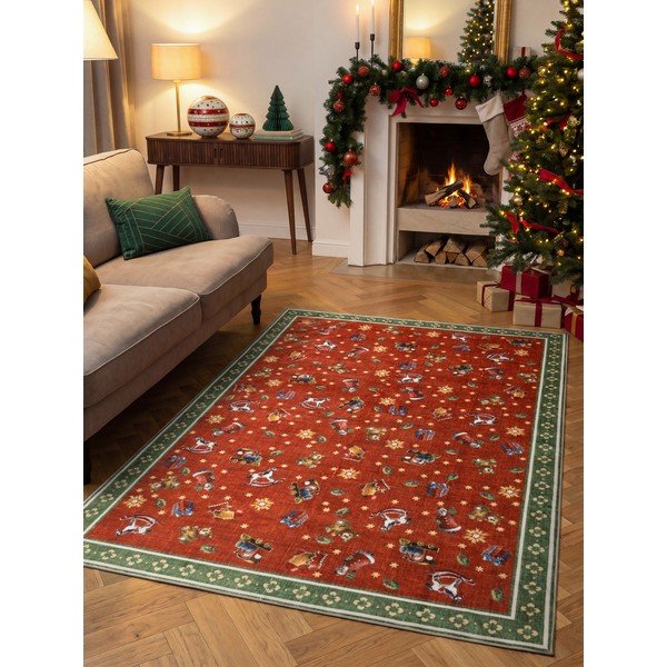Červený/zelený koberec s vianočným motívom 160x230 cm Toy's Delight Nostalgic Noel Red Green – Villeroy&Boch-image-1