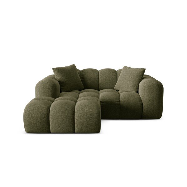 Zelená ženilková rohová pohovka (ľavý roh/s leňoškou) Treno – Cosmopolitan Design