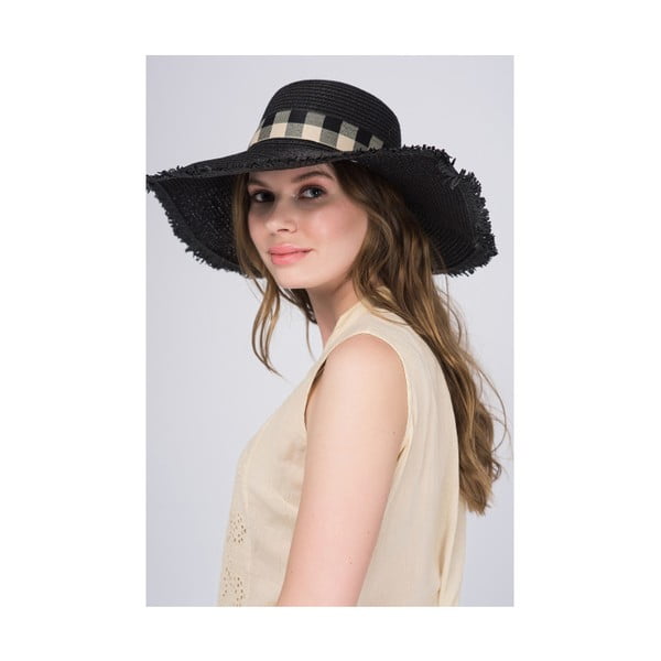 Čierny dámsky klobúk z čistej bavlny NW Blair