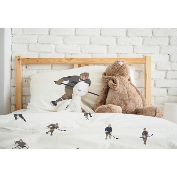 Detské obliečky na jednolôžko z bavlneného saténu 140x200 cm Ice Hockey - Butter Kings-image-1