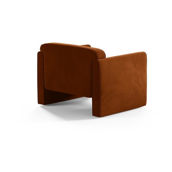 Terakotové zamatové kreslo Abby – Micadoni -image-2