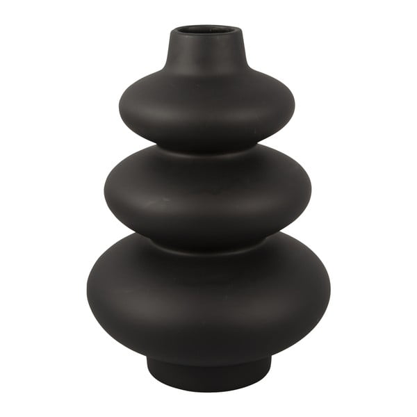 Čierna keramická váza Karlsson Circles, výška 28,5 cm