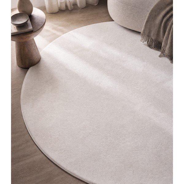 Krémový prateľný okrúhly koberec ø 160 cm Pouffy – Ayyildiz Carpets-image-3