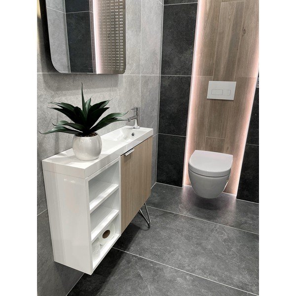 Závesná skrinka bez umývadla v dekore duba v prírodnej farbe 50x50 cm Latus Vi – Sapho-image-1